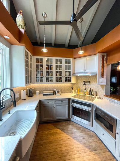 Customer kitchen with the Proline PLJW 185 - Slim Under-Cabinet Range Hood, 600 CFM | Convertible to Ductless, Stainless Steel