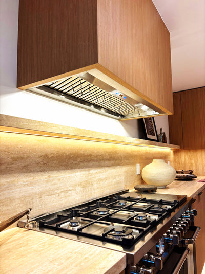 Customer kitchen with the Insert Range Hood for Custom Range Hoods, 1000 CFM, Stainless Steel Finish| Proline PLFL 832
