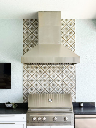Customer kitchen with the Wall Mounted Range hood, Ducted, 2000 CFM, Thick 304 Stainless Steel | PLGW WC BBQ Ultra