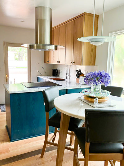 Customer kitchen with the Island Range Hood with powerful 550 True-CFM in 36-inch, Stainless Steel | Elite Dream Home Brand New Series| PLSI 575G