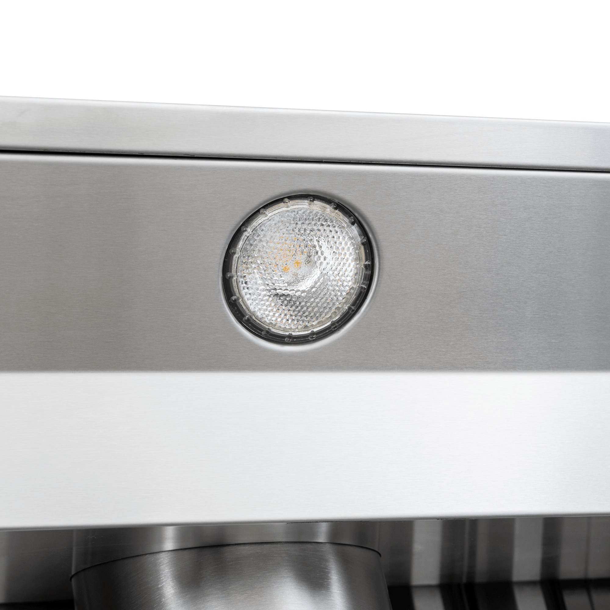 Close-up of Proline Range Hoods PLGL PROV Insert, modern stainless design in BBQ hood. ProlineRangeHoods.com.