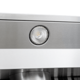 Close-up of Proline Range Hoods PLGL PROV Insert, modern stainless design in BBQ hood. ProlineRangeHoods.com.