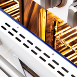 Close-up of Proline PLSR 48GG 48" Gas Range, 8 burners, dual ovens, griddle—style by ProlineRangeHoods.com.