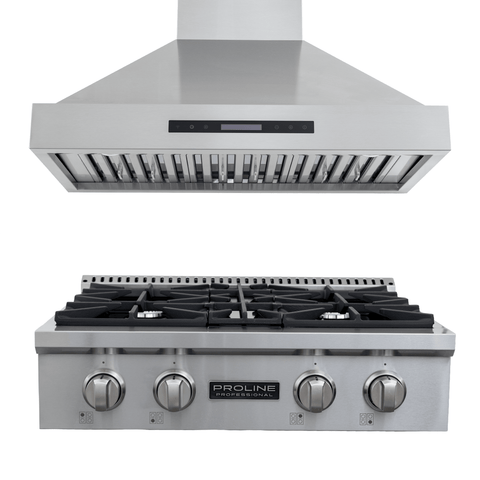 Proline PLST 30" Gas Range + PLSW King Air Wall-Mounted Range Hood 30" Bundle — Save 10%