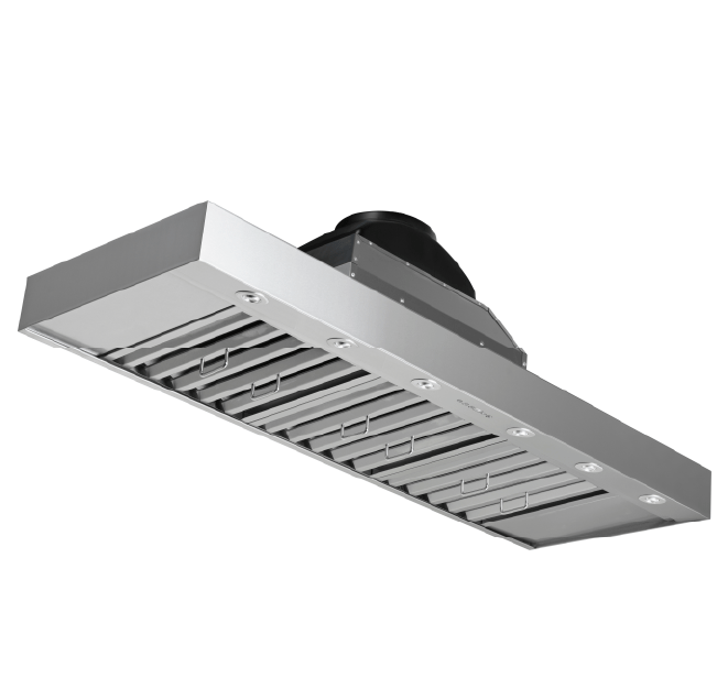 The Proline Vortex Insert by ProlineRangeHoods.com offers 600–1200 CFM, easy install, and sealed LED lighting.