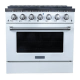 Introducing the Proline Range Hoods Dual Fuel Kitchen Range from ProlineRangeHoods.com, in a sleek white gloss finish.
