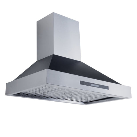 Proline King Air with Stainless Steel, White and Matte Black Finish - Dream Home Series - 550/1200 CFM, Wall-Mounted Range Hood