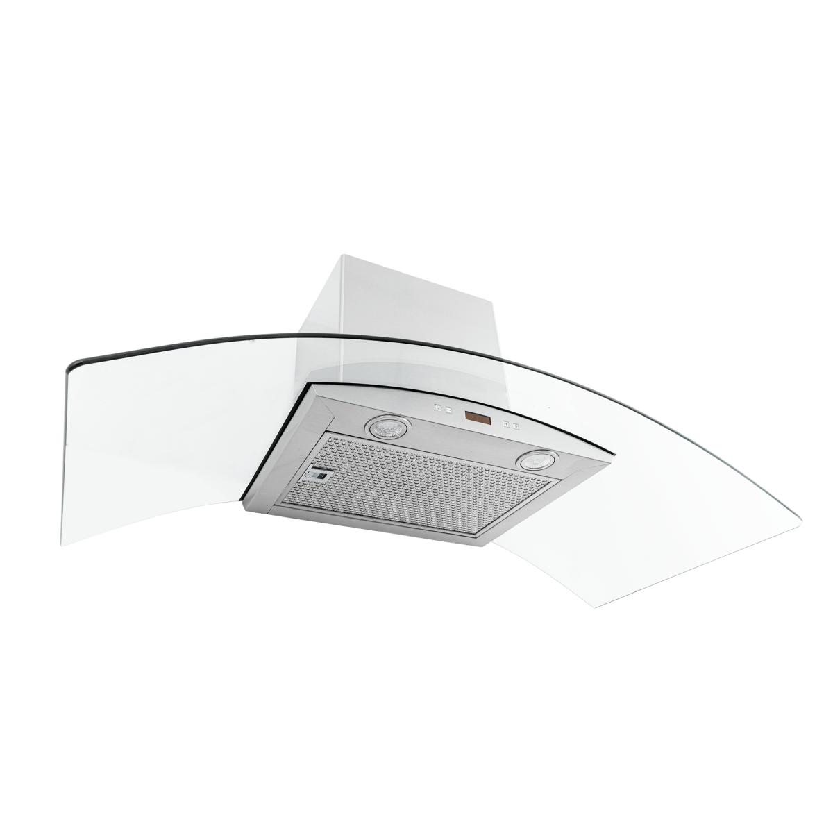 The Proline PLFW 544 at ProlineRangeHoods.com features a sleek stainless finish, curved glass, and quiet 600 CFM.