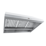Proline PLFW 832 under-cabinet range hood, stainless steel, 1000/2000 CFM, slatted filters, digital panel. ProlineRangeHoods.com.