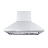 Proline PLJI 109 ducted island range hood, stainless steel, dual motor, front view. ProlineRangeHoods.com.