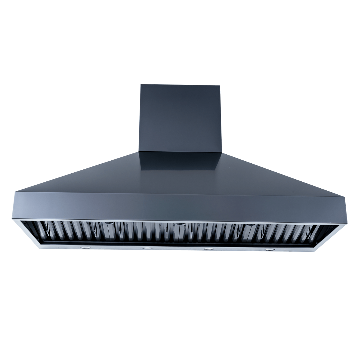Proline PLJW 104 wall range hood: stainless steel, 1200 CFM, outdoor finish, easy-clean filters. ProlineRangeHoods.com.