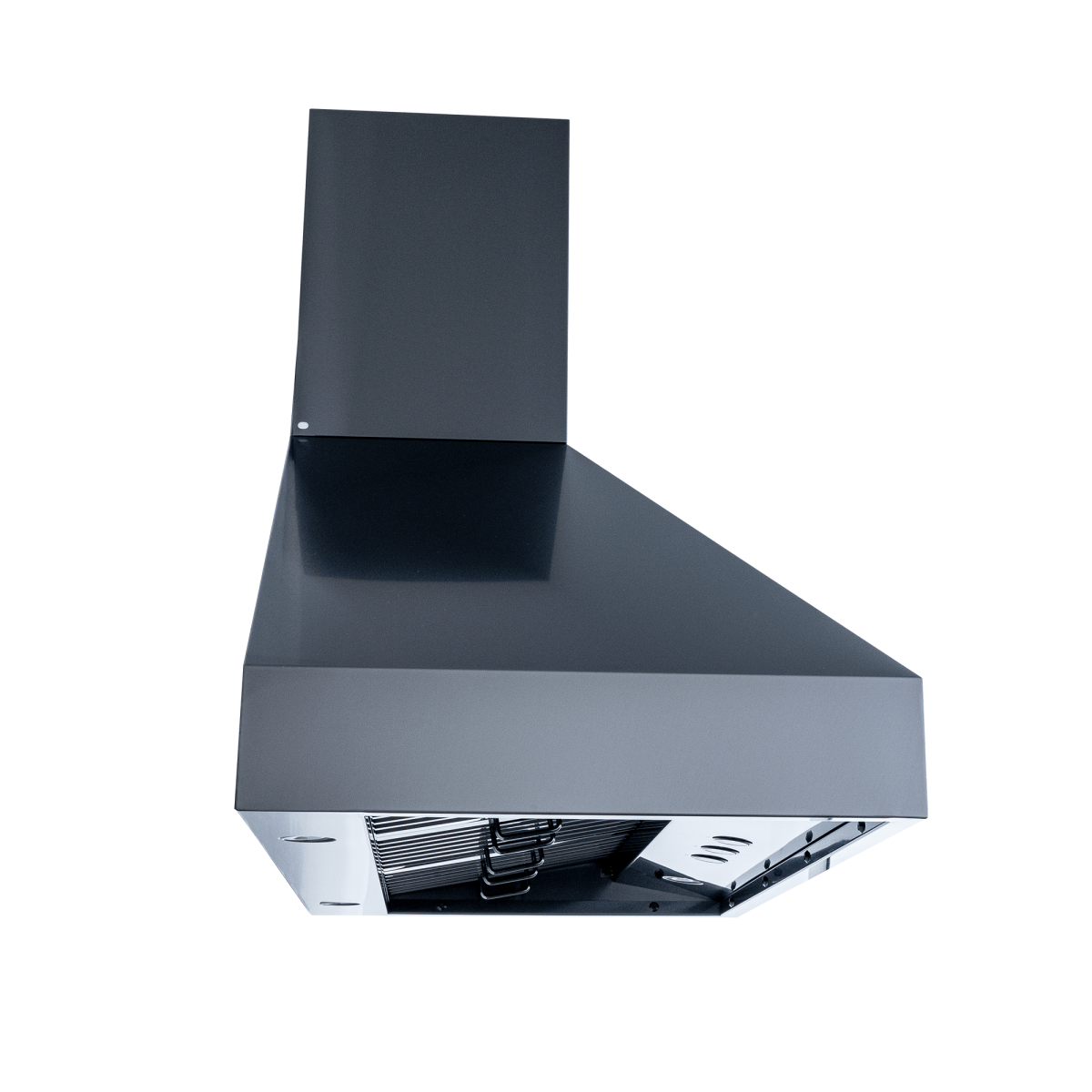 PLJW 104 wall-mounted range hood with 1200 CFM dual blower, filters, stainless finish; ProlineRangeHoods.com.