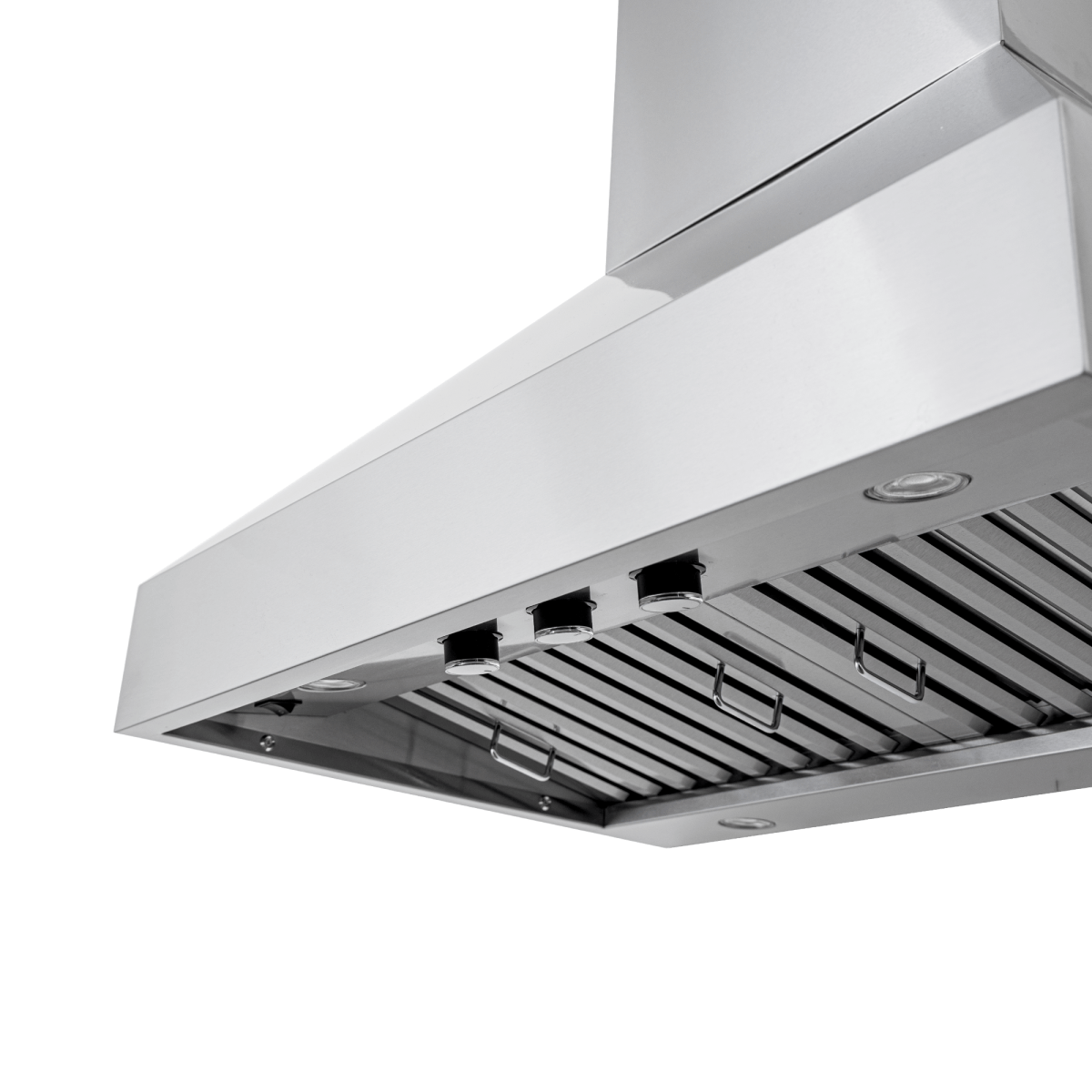 Proline PLJW 104 wall-mounted range hood with dual blowers, controls, filters; see ProlineRangeHoods.com for details.