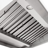 Proline PLJW 108 under cabinet range hood, stainless steel, slatted filters, lights, strong CFM. ProlineRangeHoods.com.