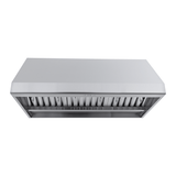 PLJW 108 Under Cabinet Range Hood with stainless steel, 1000/2000 CFM, vent filters—front view. ProlineRangeHoods.com.