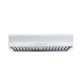ProlineRangeHoods.com PLJW 125 low profile stainless range hood, control buttons, vent slats, 900 CFM under-cabinet.