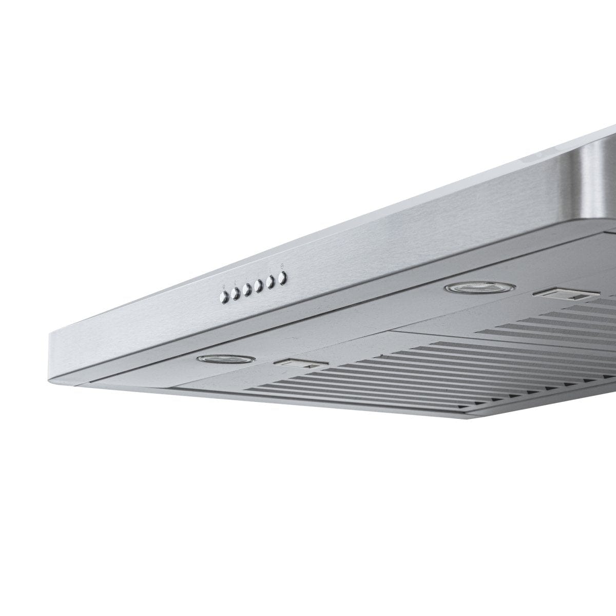 Proline PLJW 185 Slim Hood: 430 stainless steel, controls, lights, 600 CFM. Ductless option. ProlineRangeHoods.com.