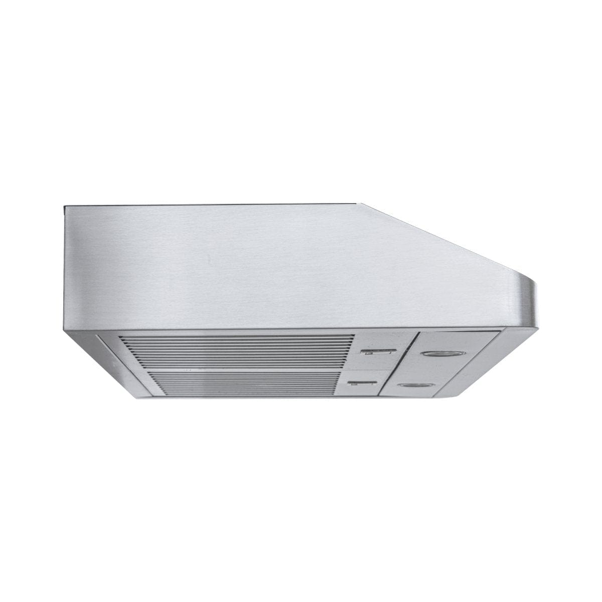 ProlineRangeHoods.com Proline PLJW 185 Slim Under-Cabinet Range Hood, 600 CFM, stainless steel, shown from below.