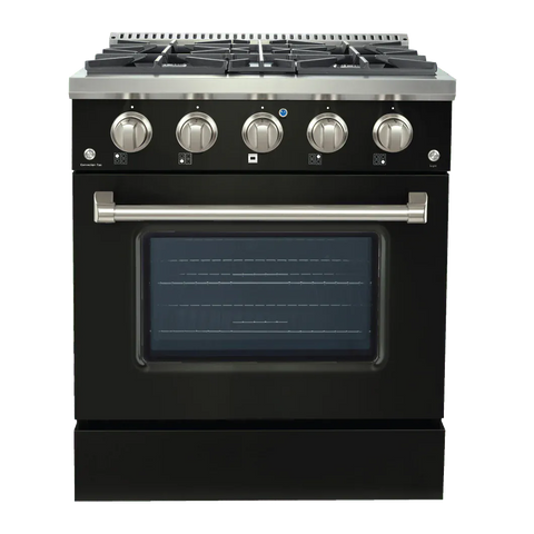 Proline PLSR 30" Dual Fuel Range (Matte Black) + PLSW King Air Wall-Mounted Range Hood (Matte Black) 30" Bundle — Save 10%
