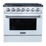 Proline PLSR 30, 36, and 48" Gas Range - 15,000 BTUs Available in Stainless Steel, Matte Black, Gloss White options - Proline Range HoodsHome & Garden > Kitchen & Dining > Kitchen Appliances > RangesPLSR 36GG WHITE