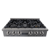 ProlineRangeHoods.com: The Proline PLST Gas Range (30/36/48") has six 15,000 BTU burners in a sleek stainless design.