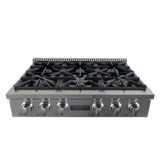ProlineRangeHoods.com: The Proline PLST Gas Range (30/36/48") has six 15,000 BTU burners in a sleek stainless design.