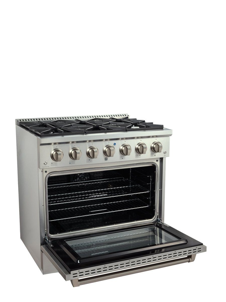The Proline PLSR Gas Range by ProlineRangeHoods.com comes in 30", 36", and 48" with a sleek stainless steel finish.