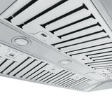 Proline ProSW Wall-Mounted Range Hood, stainless steel, 1800 CFM, LED lights, filters. ProlineRangeHoods.com.