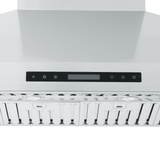 Proline ProSW wall range hood: 1800 CFM, LED lights, stainless steel, dishwasher-safe filters. ProlineRangeHoods.com.