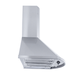 Proline Vector 600 CFM wall range hood with stainless finish, modern controls, and power. ProlineRangeHoods.com.