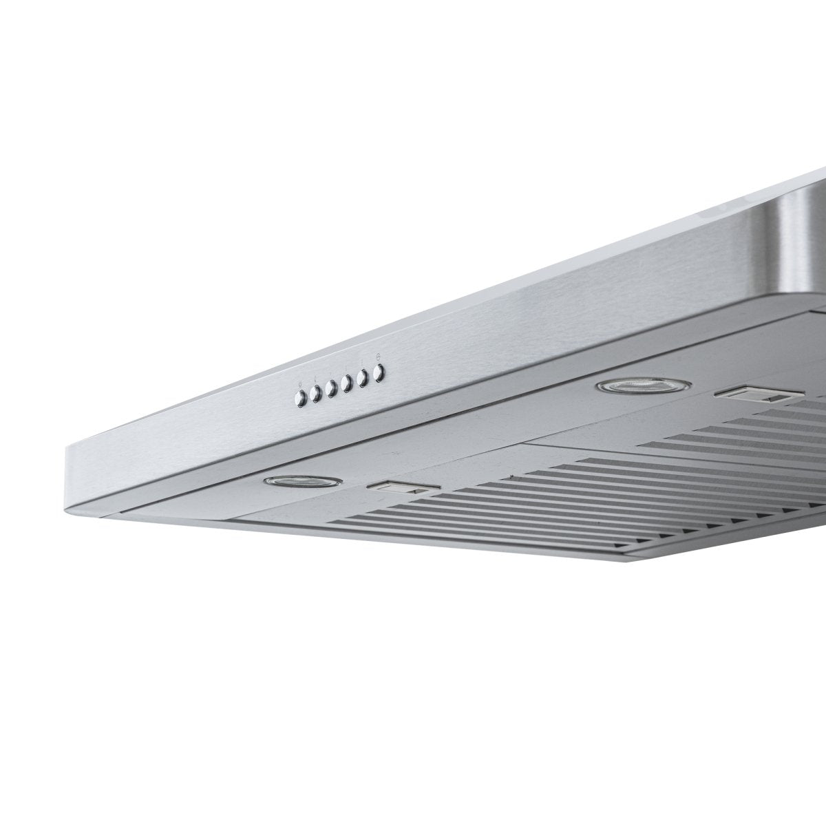 Proline PLJW 185 Slim hood, 600 CFM, steel finish, controls, lights; ductless option. ProlineRangeHoods.com.