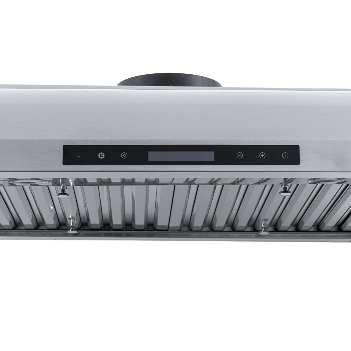 ProlineRangeHoods.com PLJW 117 is a stainless under-cabinet range hood with control panel, vent slats, 900 CFM baffle filters.
