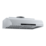 ProlineRangeHoods.com PLJW 117 Range Hood: stainless steel, 900 CFM, baffle filters, digital controls, ductless option.