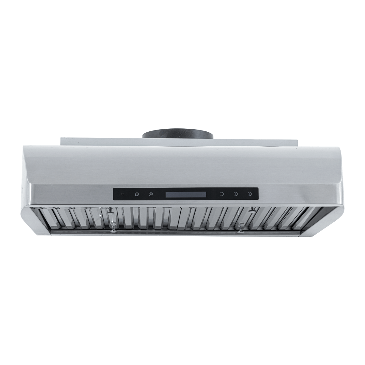 Proline PLJW 117 range hood, stainless steel, digital controls, ductless option, 900 CFM. ProlineRangeHoods.com.