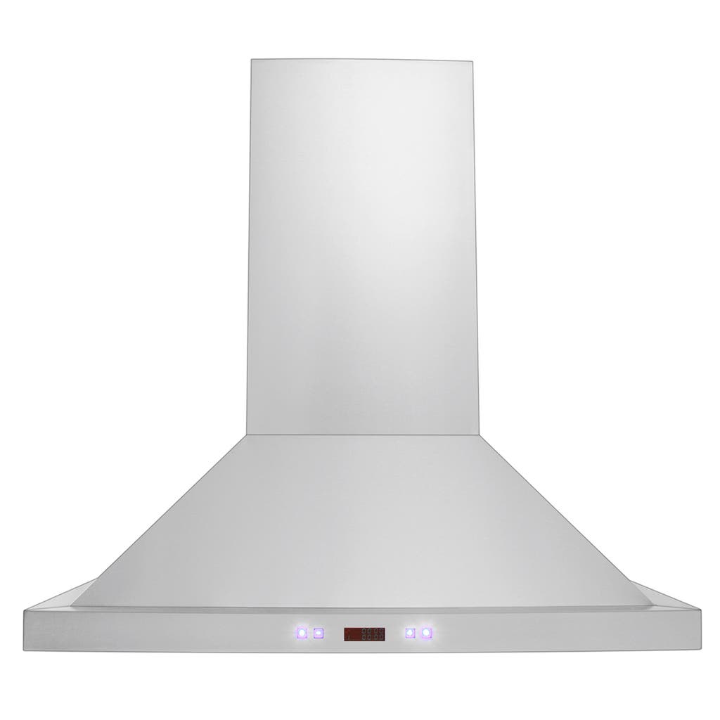 Introducing the Proline PLFI 520 Island Range Hood by ProlineRangeHoods.com, featuring a sleek stainless steel finish and efficient air extraction with 600/1100 CFM.