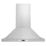 Introducing the Proline PLFI 520 Island Range Hood by ProlineRangeHoods.com, featuring a sleek stainless steel finish and efficient air extraction with 600/1100 CFM.