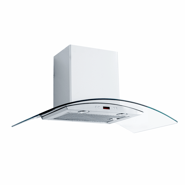 The Proline PLFW 544 by ProlineRangeHoods.com has a sleek stainless finish, glass canopy & quiet 600 CFM motor.