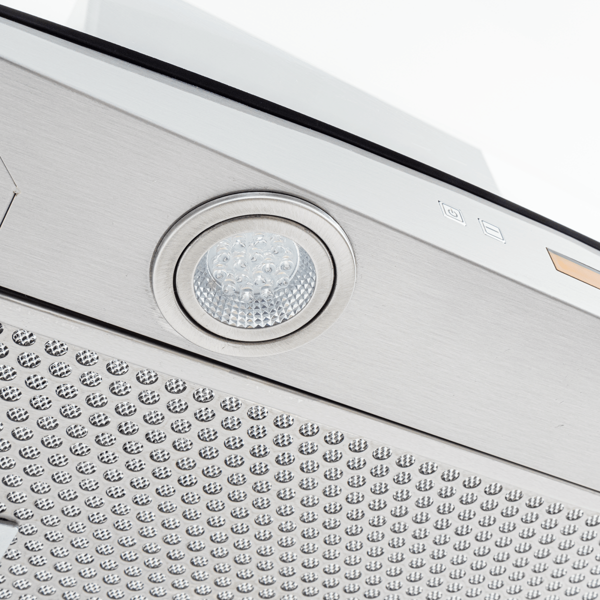 The Proline PLFW 544 range hood—stainless steel, quiet 600 CFM, ductless option—at ProlineRangeHoods.com.