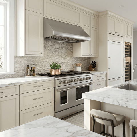 Proline PLSR 48" All-Gas Range + PLJW 109 Wall-Mounted Range Hood 48" Bundle — Save 10%