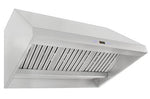 Under-Cabinet Range Hood by ProlineRangeHoods.com in stainless steel, offering ductless options and 1000/2000 CFM.