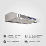 30 - 36 inch, Under - Cabinet Range Hood, Convertible to Ductless, 600 CFM, Stainless Steel Finish | Proline PLSW 185 - Proline Range HoodsHome & Garden > Kitchen & Dining > Kitchen Appliances > Range HoodsPLSW 185.36