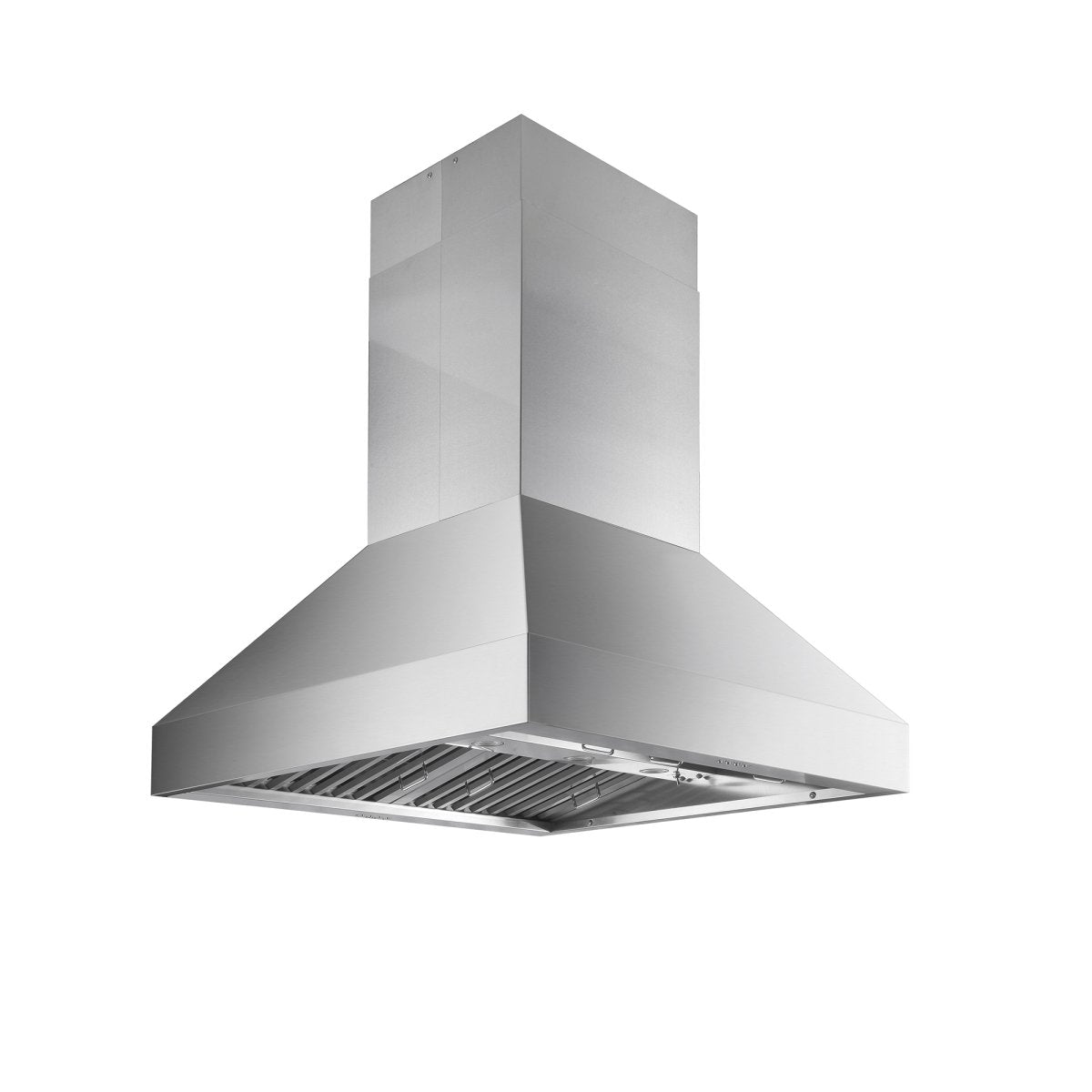 ProlineRangeHoods.com Island Range Hood by Proline, ducted 1200 CFM, stainless finish with outdoor-rated option.