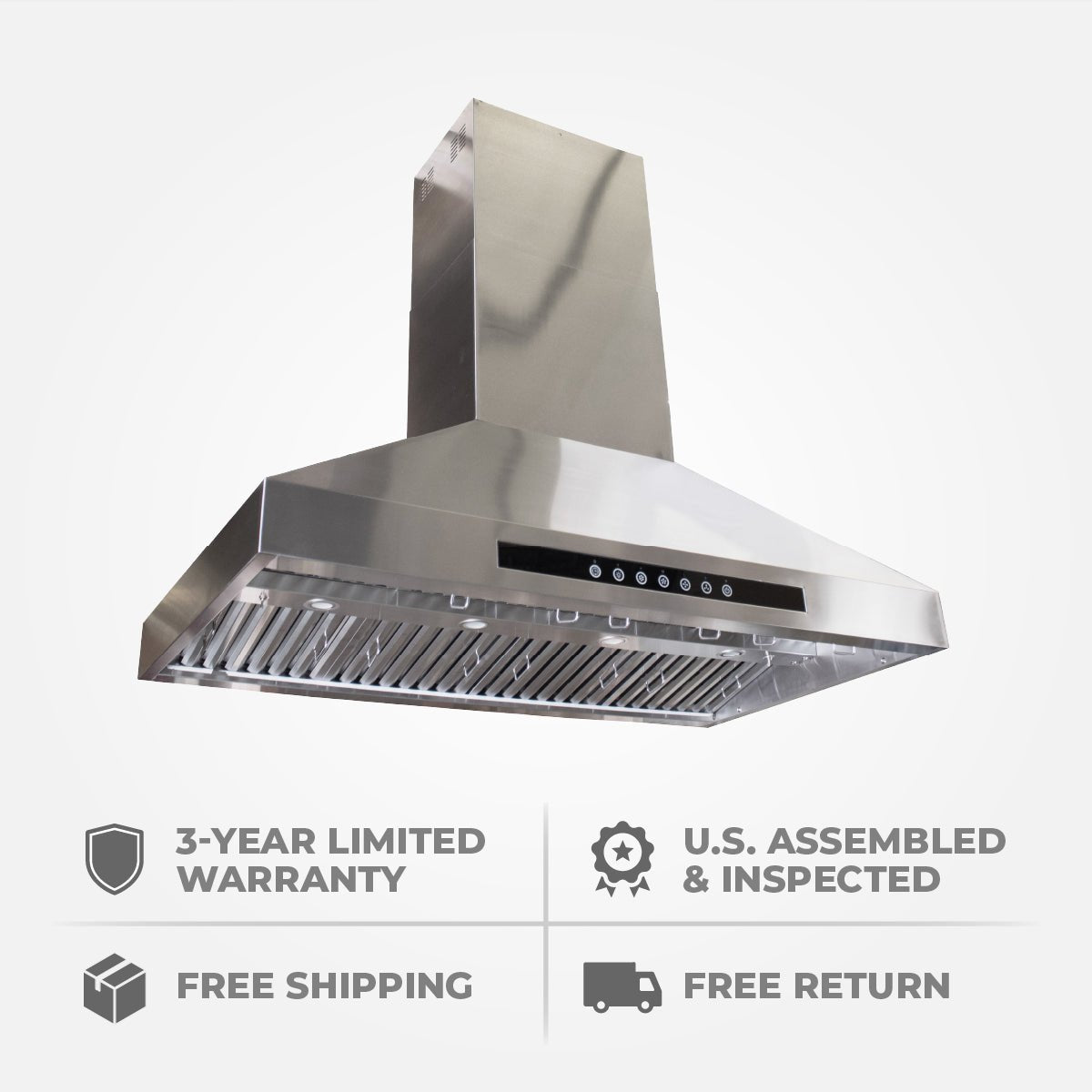 ProlineRangeHoods.com introduces the Island Range Hood PLJI 102, 1200 CFM, stainless steel finish, free shipping & returns.