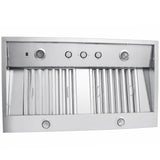 The ProlineRangeHoods.com Wall Range Hood, model PLJW 104, offers 1200 CFM, stainless steel, dual blowers, knobs & lights.