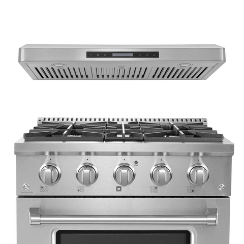 Proline PLSR 30" All-Gas Range + PLSW 185 Elite Dream Home Under-Cabinet Range Hood 30" Bundle — Save 10%