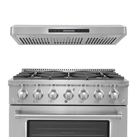 Proline PLSR 36" Dual Fuel Range + PLSW 185 Elite Dream Home Under-Cabinet Range Hood 36" Bundle — Save 10%