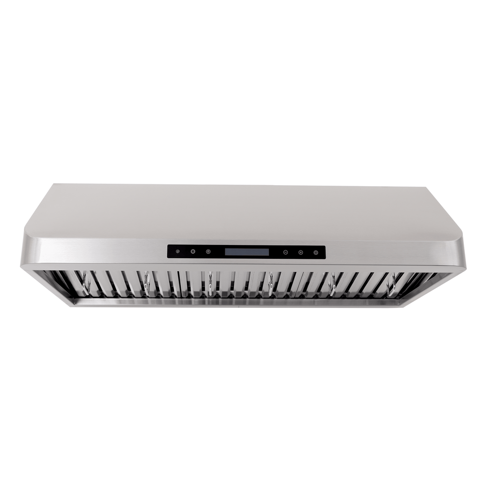 The Proline PLSW 115 Range Hood in stainless steel, compact, front view. 600 CFM. ProlineRangeHoods.com.