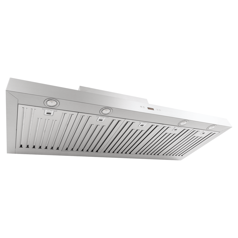 ProlineRangeHoods.com PLFW 750 ducted wall range hood, stainless steel, built-in lights, vent grilles, 900/1100 CFM.