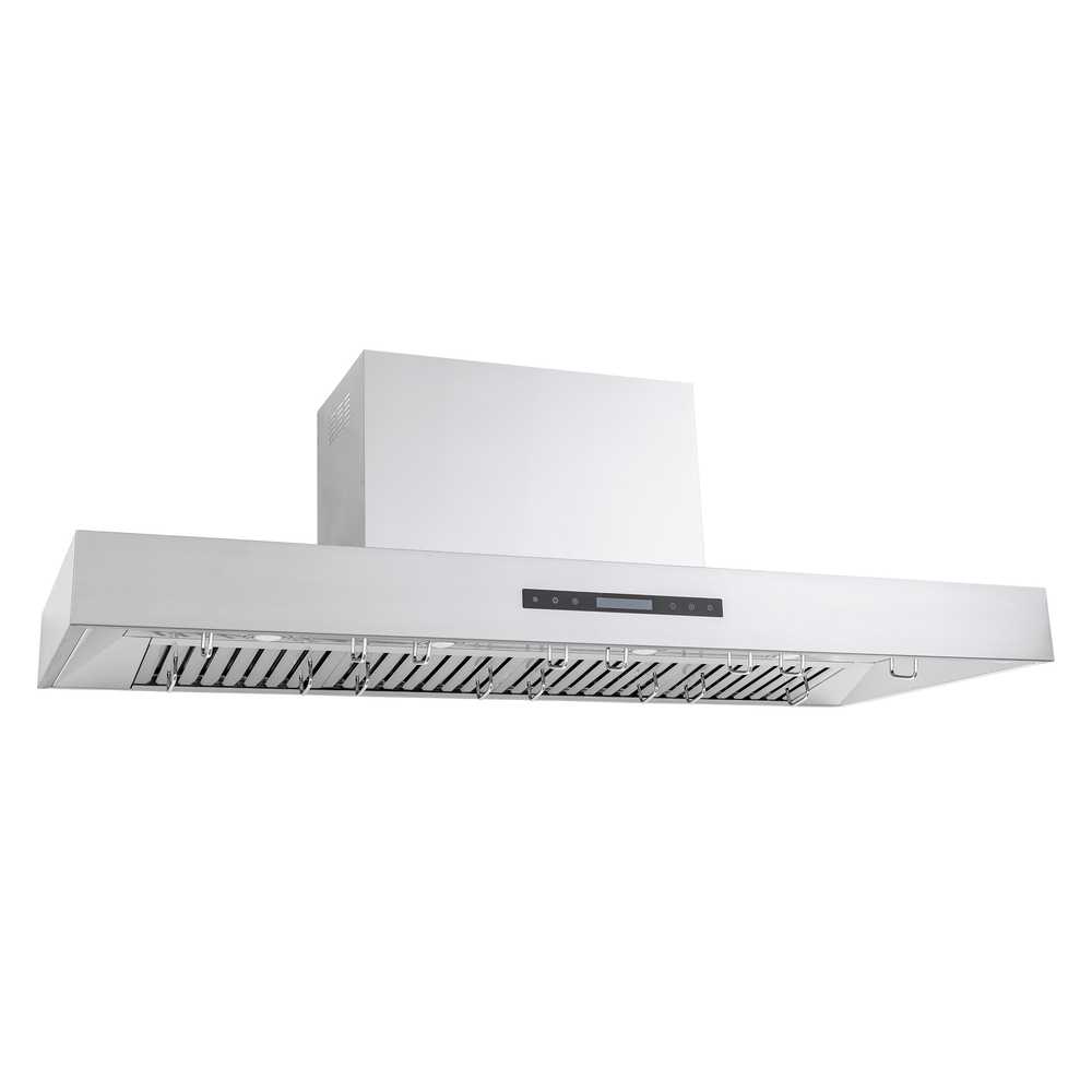 Proline PLFW 755 stainless steel wall range hood, 1100 CFM, dual motors, vent slats. ProlineRangeHoods.com.
