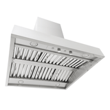 Proline PLGI 104 HE island hood, stainless steel, two filters, lights, controls, 1200 CFM blower. ProlineRangeHoods.com.